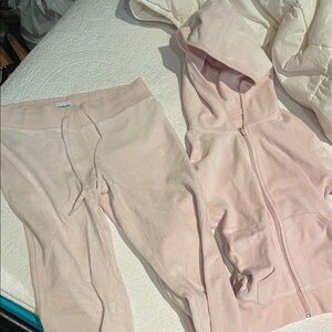 Sunday Best Pale Pink Zip Hoodie & Drawstring Joggers Set